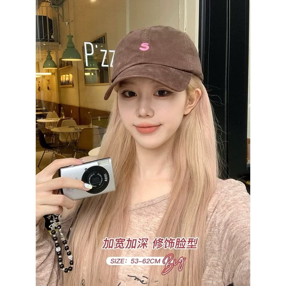 ￼ໝວກແກັບປັກ ຕົວອັກສອນ S ມິນິມໍ່ ຜ້າ cotton ໃສ່ສະບາຍ (sp-A013) - ภาพที่ 3