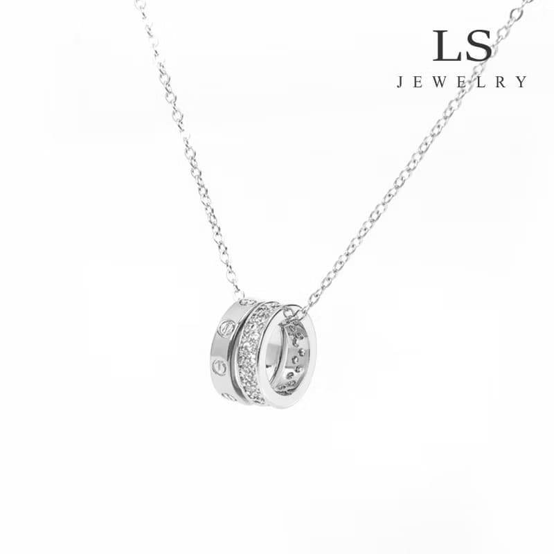 jewelry ສາຍຄໍທອງຄຳຂາວ ສາຍຄໍແຟຊັ່ນຈີ້ເງີນຈີ້ພະເຄື່ອງ  712n(Sp-A013)