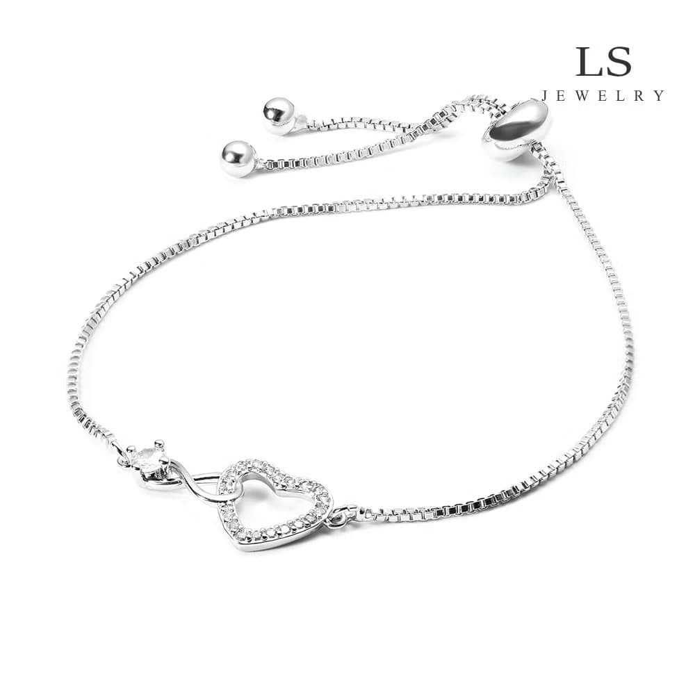 jewelry ສາຍແຂນທອງຄຳຂາວ ສາຍແຂນແຟຊັ່ນ ຈີ້ຫົວໃຈ bs2061(sp-A013)