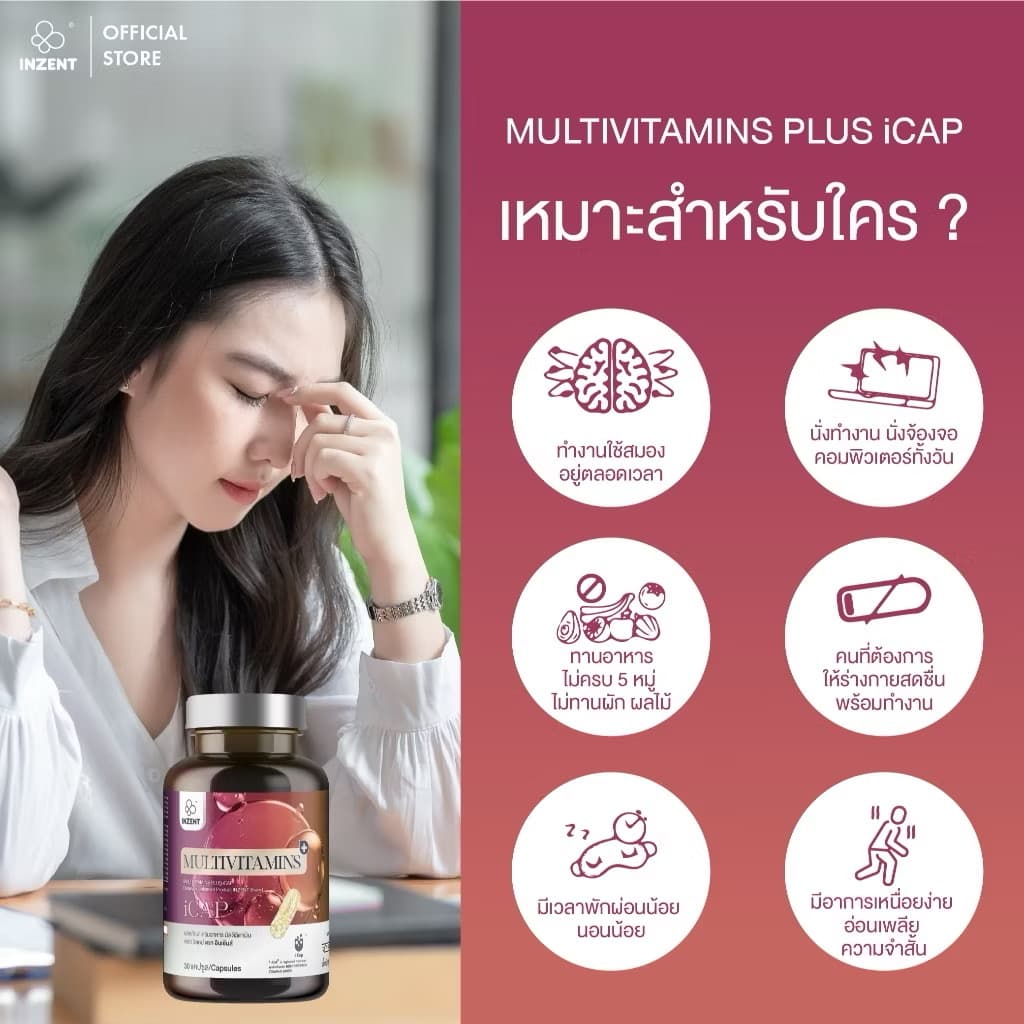 ￼[1ແຖມ1] ສູດໃໝ່!Multivitamins plus+ icap ມັດຕິວິຕາມິນລວມແຮ່ທາດ  ຕຣາອິນເຊັ້ນ[A41](Sp-A013) - ภาพที่ 3