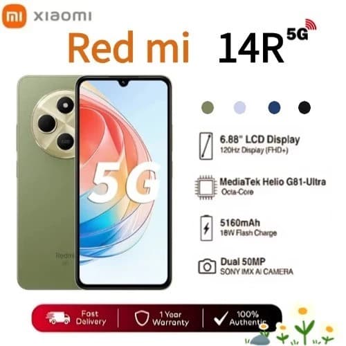 ໂທລະສັບ ຍີ່ຫຍໍ້  Xiaomi Redmi 14R 5G (RAM 8GB/ROM 256GB) ຈໍກວ້າງ 6.88 ນີ້ວ  ແບັດເຕີລີ້ 5162mAh (SP-A007) - ภาพที่ 2