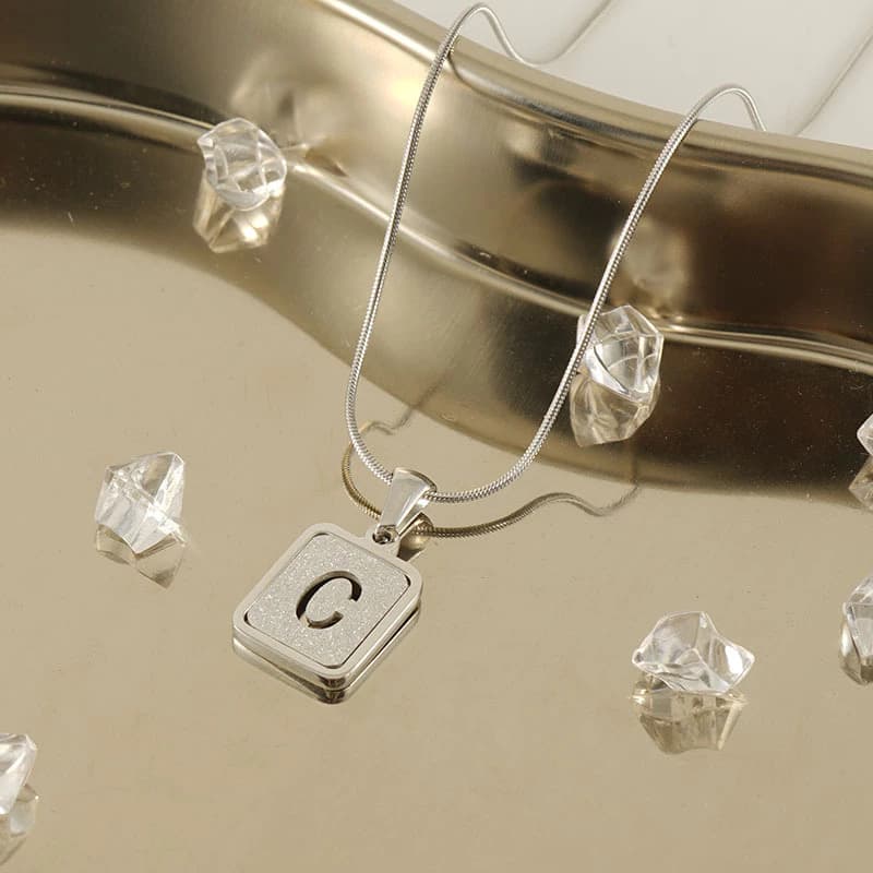 ສາຍຄໍ ສີທອງ,ເງີນ k ຈີ້ຕົວອັກສອນສຳລັບຜູ່ຍີງ sp- A011 - ภาพที่ 4